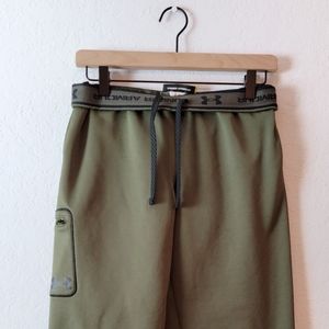 Under Armour Cold Gear Y2K Sage Green Logo Waistband Cargo Jogger Sweatpants Y L